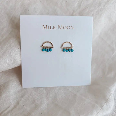 Sunrise Studs - Milk Moon - Turquoise