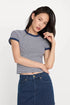 Super Stretch Baby Ringer Tee - Good American - Horizon Stripe