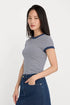 Super Stretch Baby Ringer Tee - Good American - Horizon Stripe