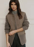 Sweater And Puff Long Jacket - Current Air - Ash Brown