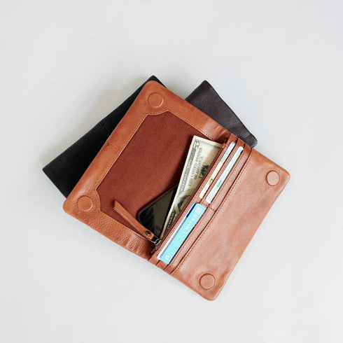 Terry Leather Wallet - Latico - Black