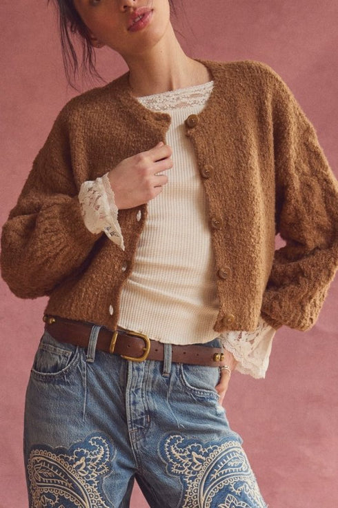 Thistle Cardi - Free People - Macadamia
