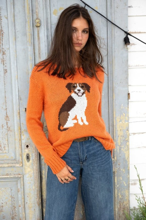 Toby Crew Chunky Knit - Wooden Ships - Orange Trail