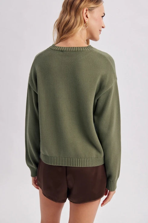Trout Cotton Sweater - Fred & Co. - Olive
