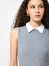 Vhari Knit Collared Mini Dress - French Connection - Grey