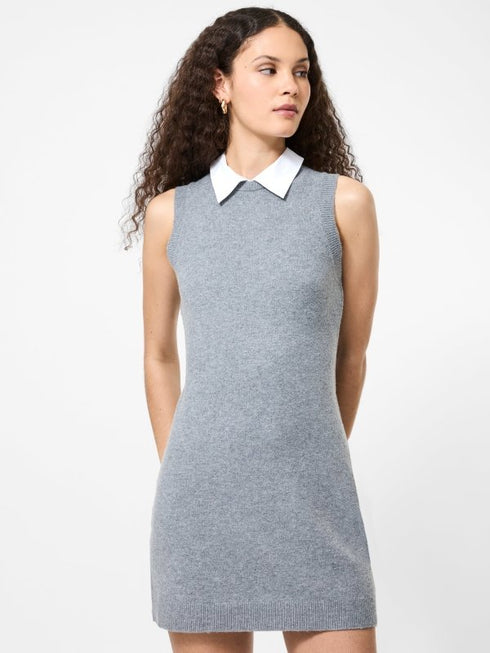 Vhari Knit Collared Mini Dress - French Connection - Grey