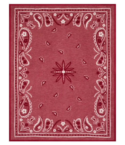 Vintage Red Bandana Blanket - ChappyWrap - Vintage Bandana