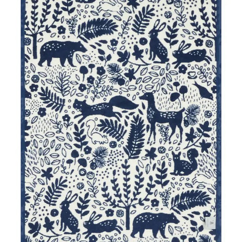 Whimsical Woods Navy Mini Blanket - ChappyWrap - Navy