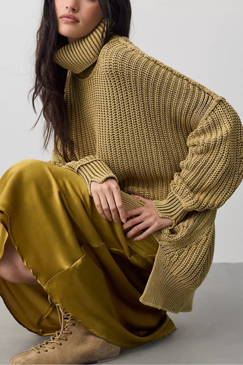 Worn Thru Turtleneck Sweater - We The Free - We The Free by Free People - Golden Eagle