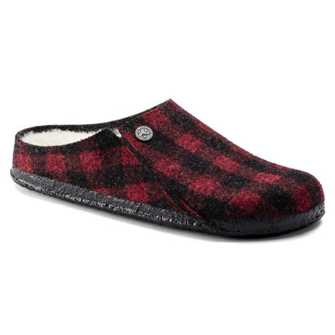 Zermatt Shearling Wool Felt Plaid - Birkenstock - Plaid Red