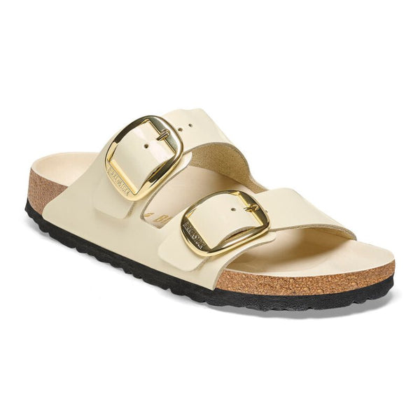 Arizona Big Buckle Natural Leather Patent - Birkenstock - High Shine Ecru