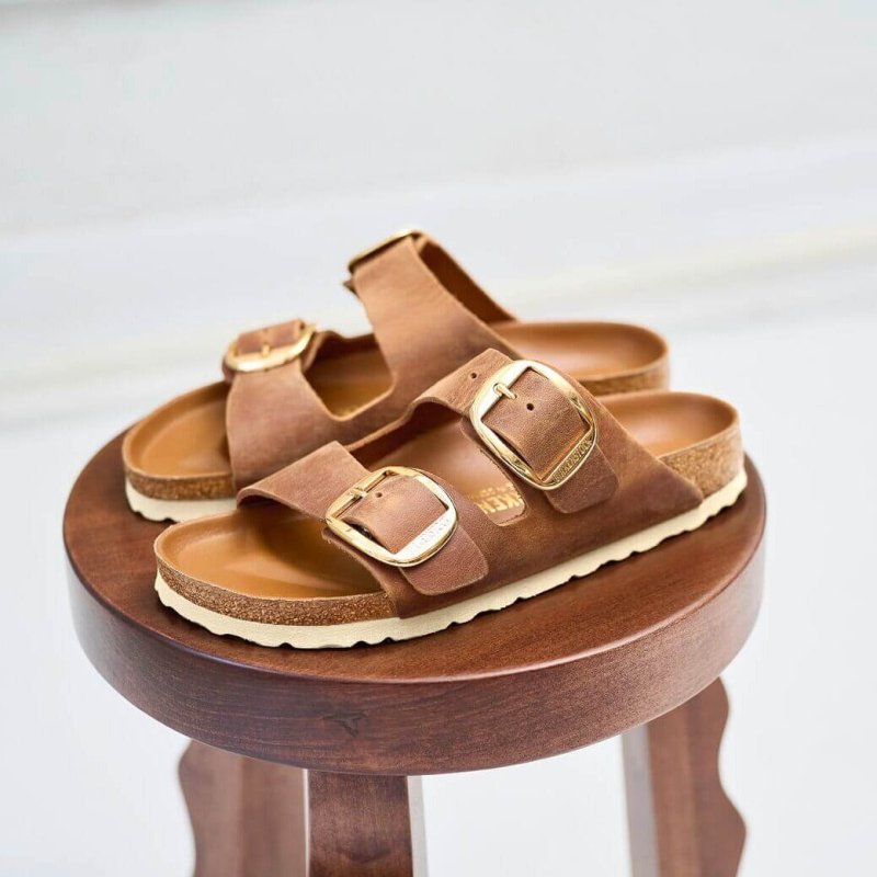 Arizona Big Buckle Oiled Leather - Cognac - Birkenstock – Fred & Co.