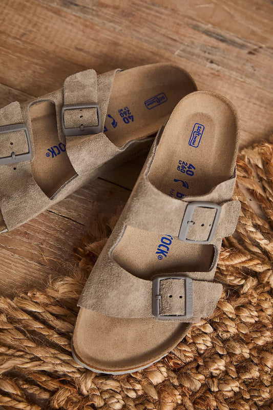 Birkenstock arizona soft footbed steer taupe hotsell