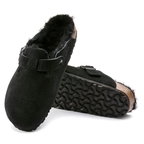 Boston Shearling Suede - Black - Birkenstock - Black
