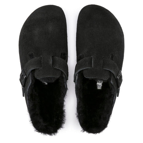 Boston Shearling Suede - Black - Birkenstock - Black