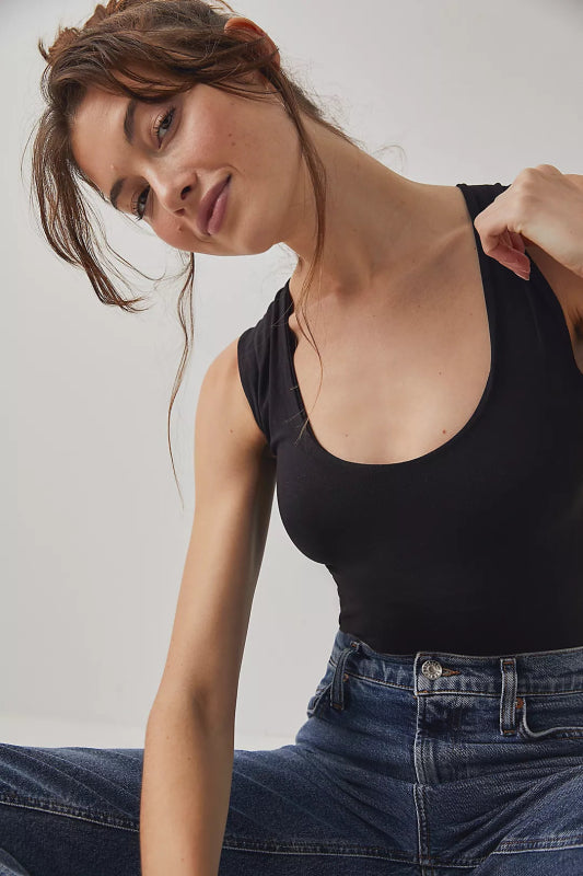 Clean Lines Muscle Cami - Free People - Black
