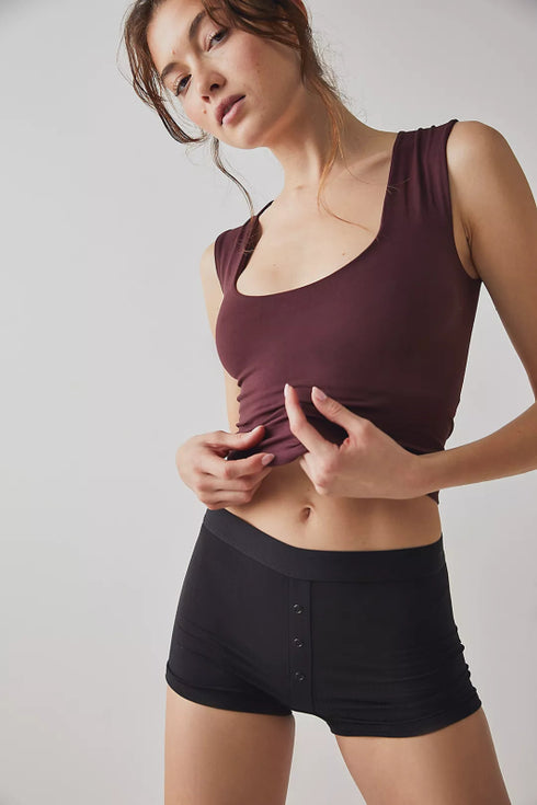 Clean Lines Muscle Cami - Free People - Chocolate Merlot