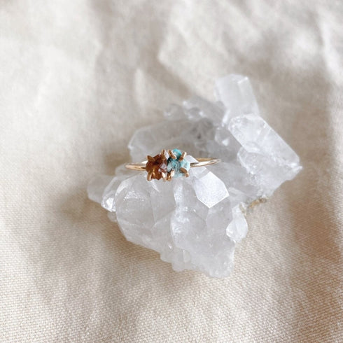 Earth and Sky Ring - Milk Moon - Gold Fill