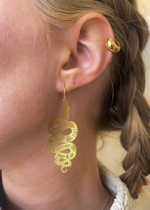 Garden Snake Earrings - MesaBlue - Brass