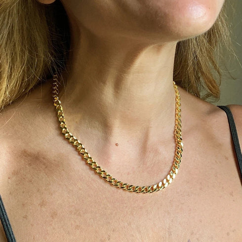Gold Curb Chain Necklace - Ornamental Things - 16"