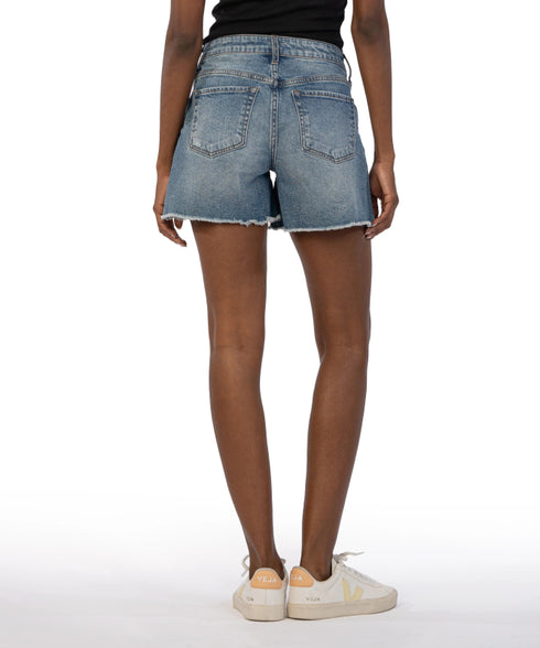 Jane High Rise Short W/Fray - Kut - Incorporated W/ Med Base Wash