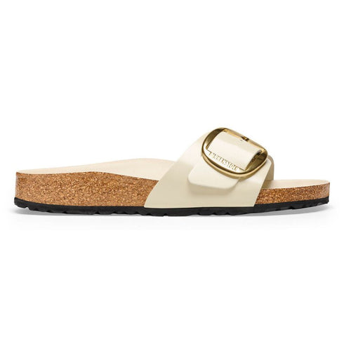 Madrid Big Buckle Natural Leather Patent - Birkenstock - High Shine Ecru