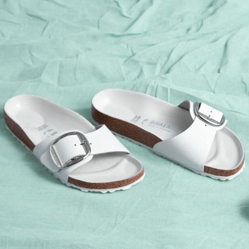 Madrid Big Buckle - White Leather - Birkenstock - White