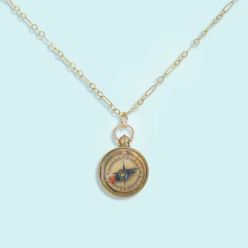 Tiny Compass Necklace - Ornamental things -