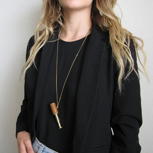 Wood Telescope Necklace - Ornamental Things -