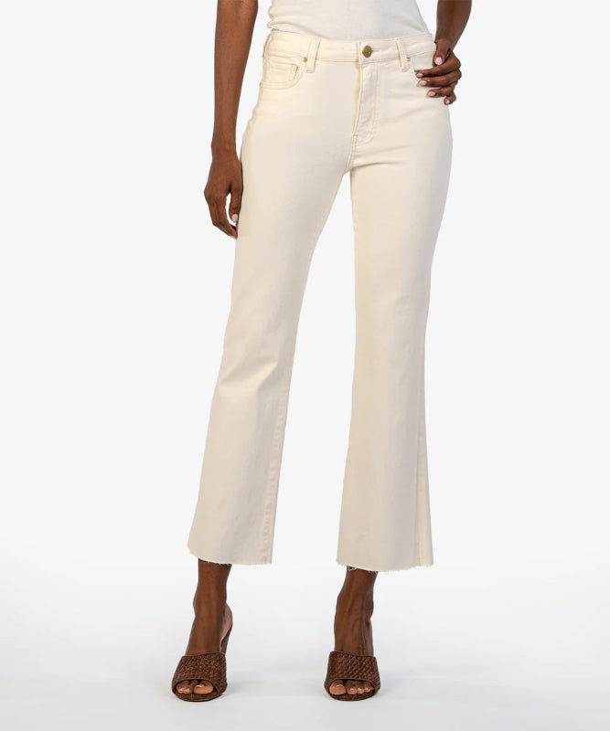 Kelsey Raw Hem High Waist Ankle Flare Jeans