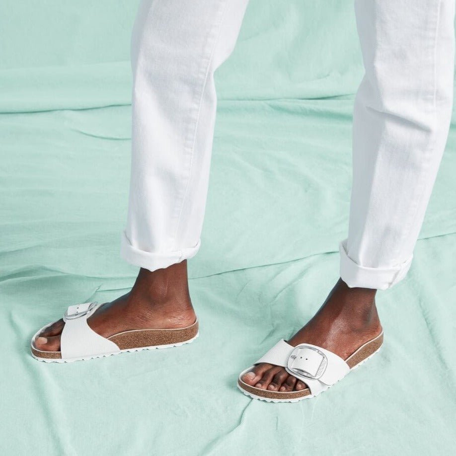 birkenstock big buckle madrid white